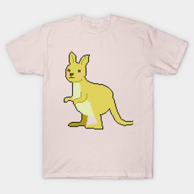 Bounding Beauty: Pixel Art Kangaroo Design for Fashionable Attire T-Shirt by Pixel.id